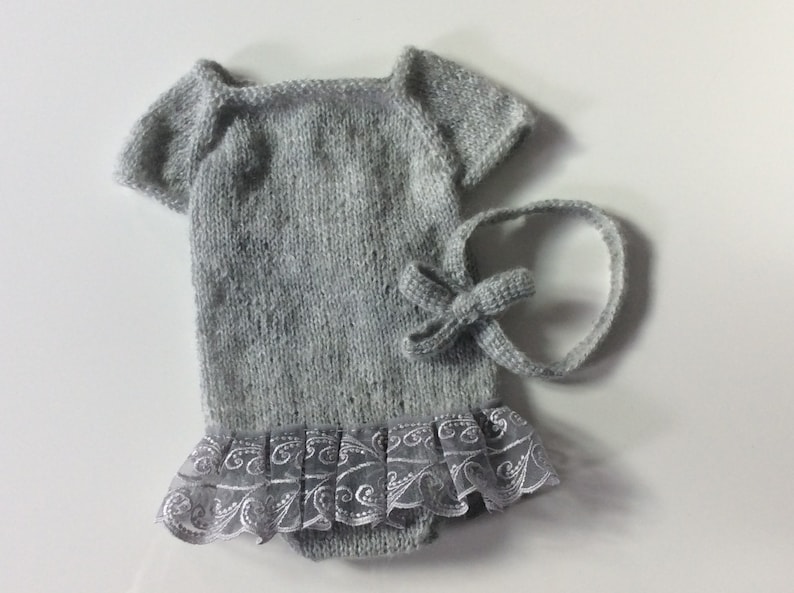 Newborn knit Girl Romper,Photo Prop baby knit ruffle Outfit,Baby shower