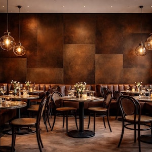 Azulejos de pared de metal con acabado bronce envejecido