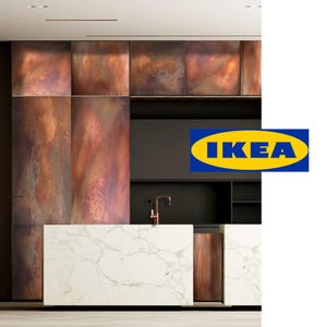 IKEA Kitchen doors and drawers In Copper , Brass and Zinc Metal - EUROPE