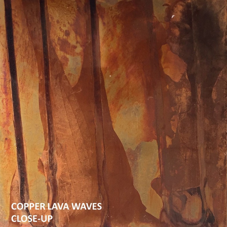Muestras de colores de pátina metálica Copper Lava Waves