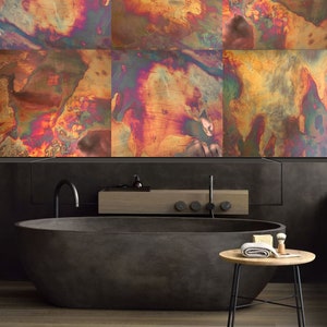 Patina Copper Flames Wall Tiles