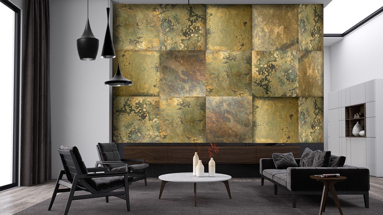 Patina Brass Jungle Wall Tiles & Sheets -  UK