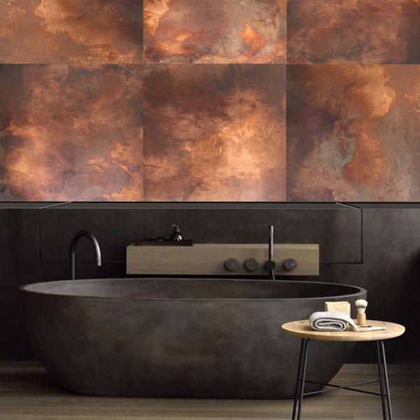 Patina Copper Satin Aged Wall tile and sheets