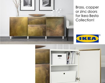 Collection portes avant Ikea Besta en laiton, cuivre ou zinc métal