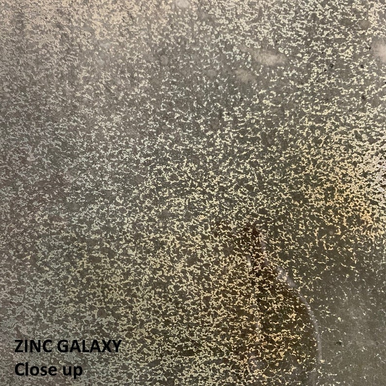 Muestras de colores de pátina metálica Zinc Galaxy