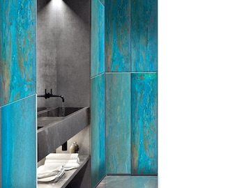 Wall tiles Copper Patina Blue