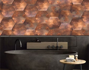 Patina Metal Hexagon Wall tiles 12x 12