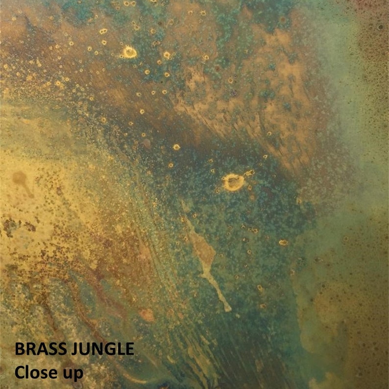 Muestras de colores de pátina metálica Brass Jungle