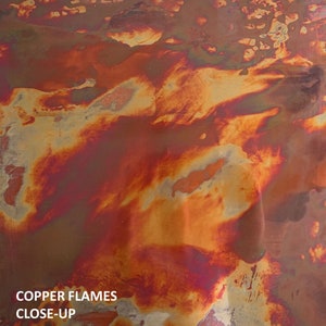 Muestras de colores de pátina metálica Copper Flames