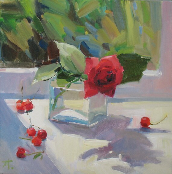 油絵 バラ 夏 絵 油絵メイキング 花の描き方 音声解説付き 薔薇 Rose Oil