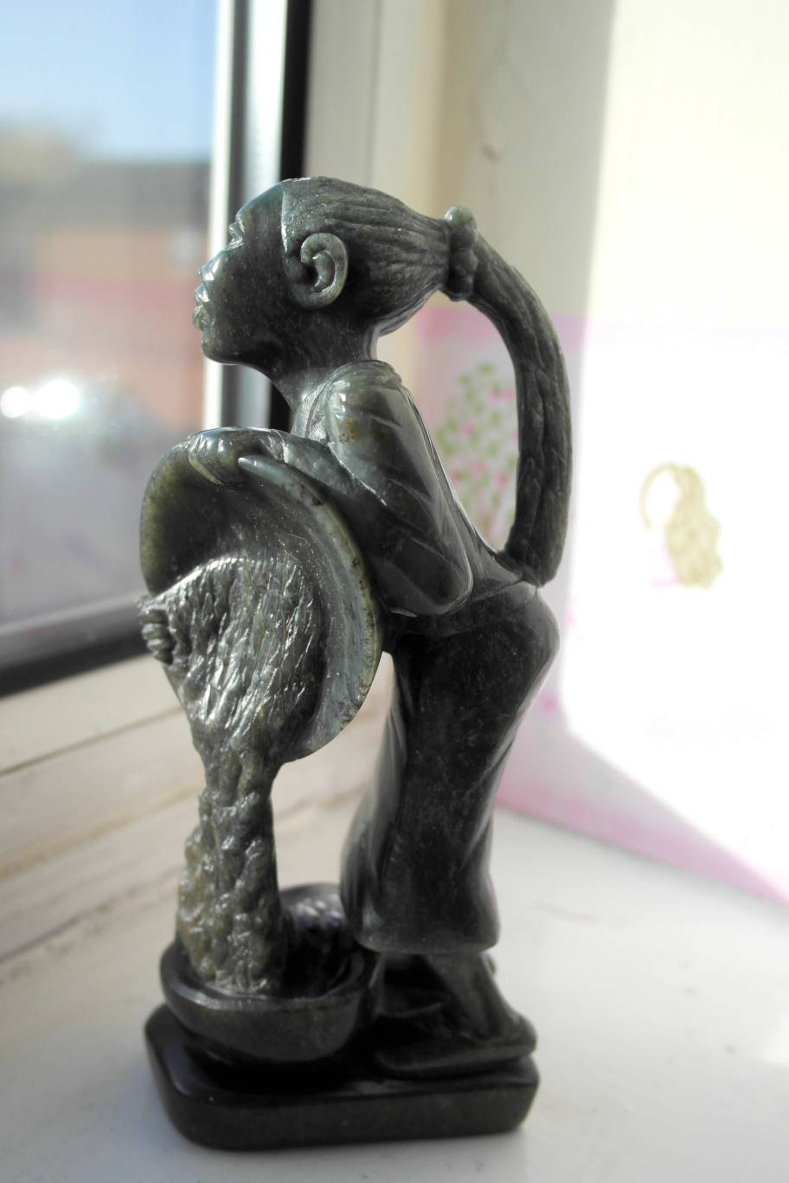 Winnowing Lady Serpentine Sculpture Shona sculpture Stone | Etsy