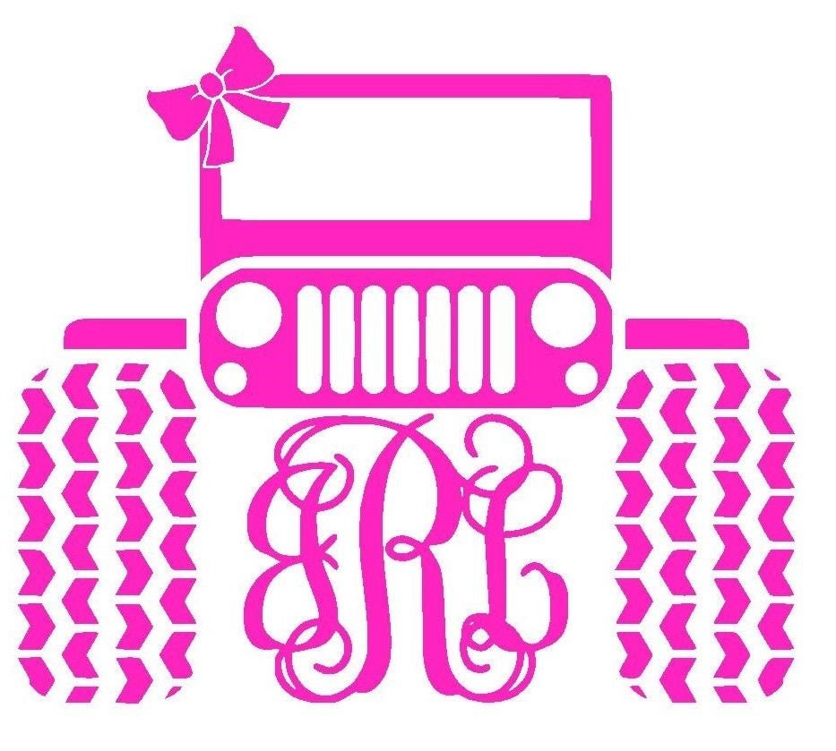 Jeep Monogram Decal Monogram for jeeps Etsy