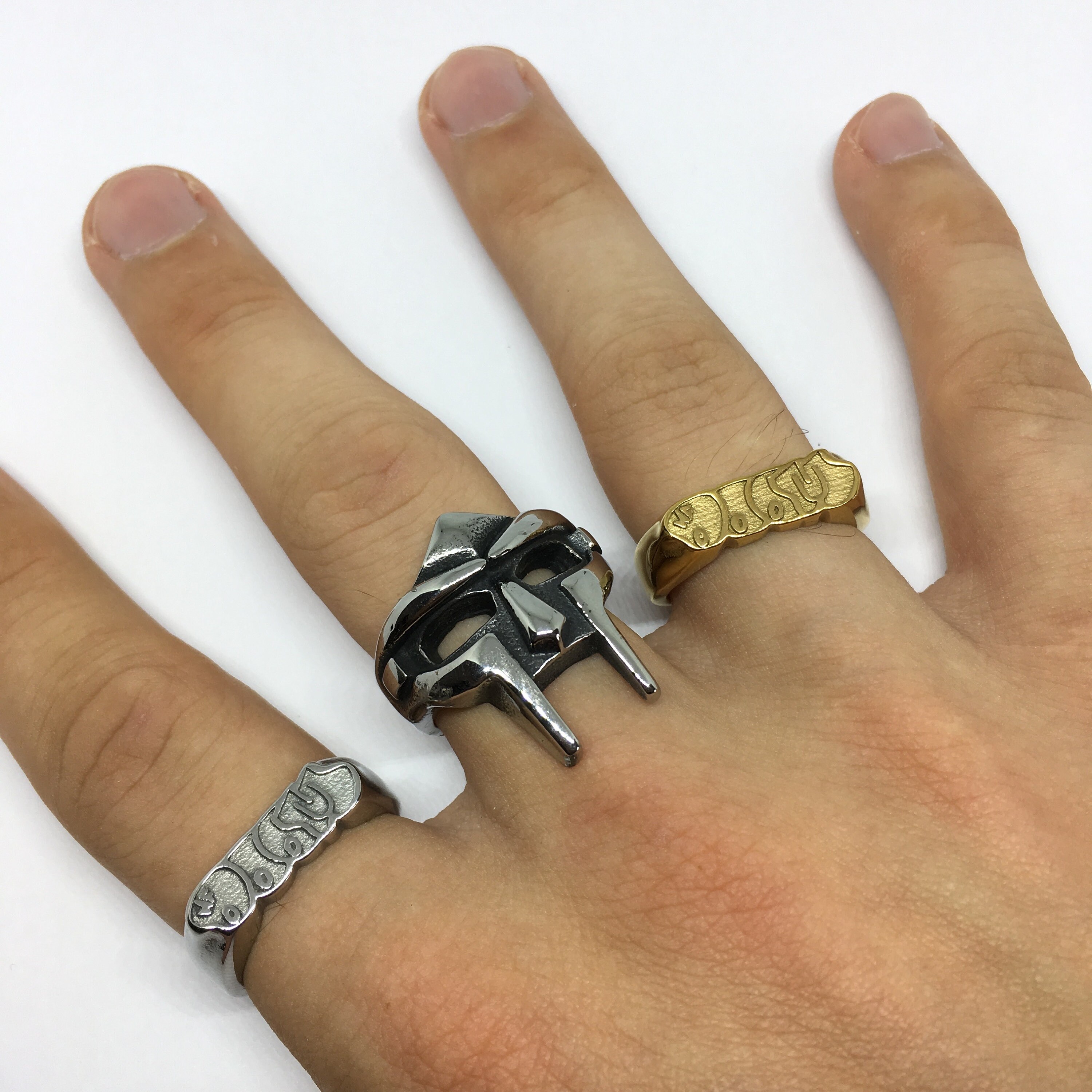 MF DOOM Stainless Steel Ring: Hip Hop Gladiator Mask Statement 