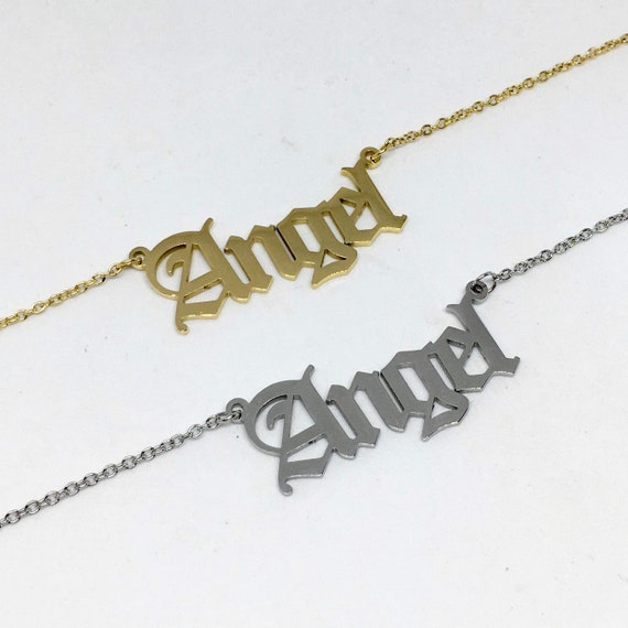 Old English Word Necklace Font 