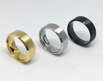 Stainless Steel Band Ring | Unisex Gold / Silver / Black Unisex Wedding Style Ring Plain