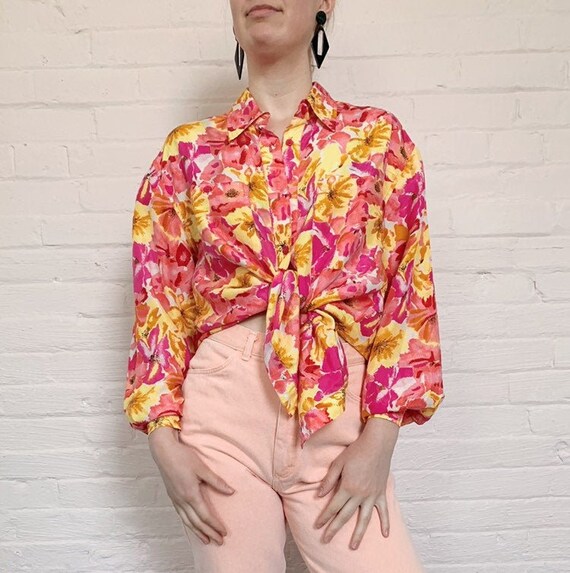 pink and yellow blouse