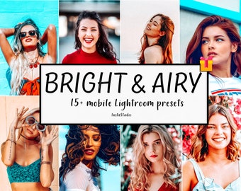 15 Mobile Lightroom Presets BRIGHT & AIRY, Lightroom Desktop Presets, Instagram Presets, Bright and Clean Presets for Bloggers