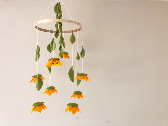 sunflower baby mobile