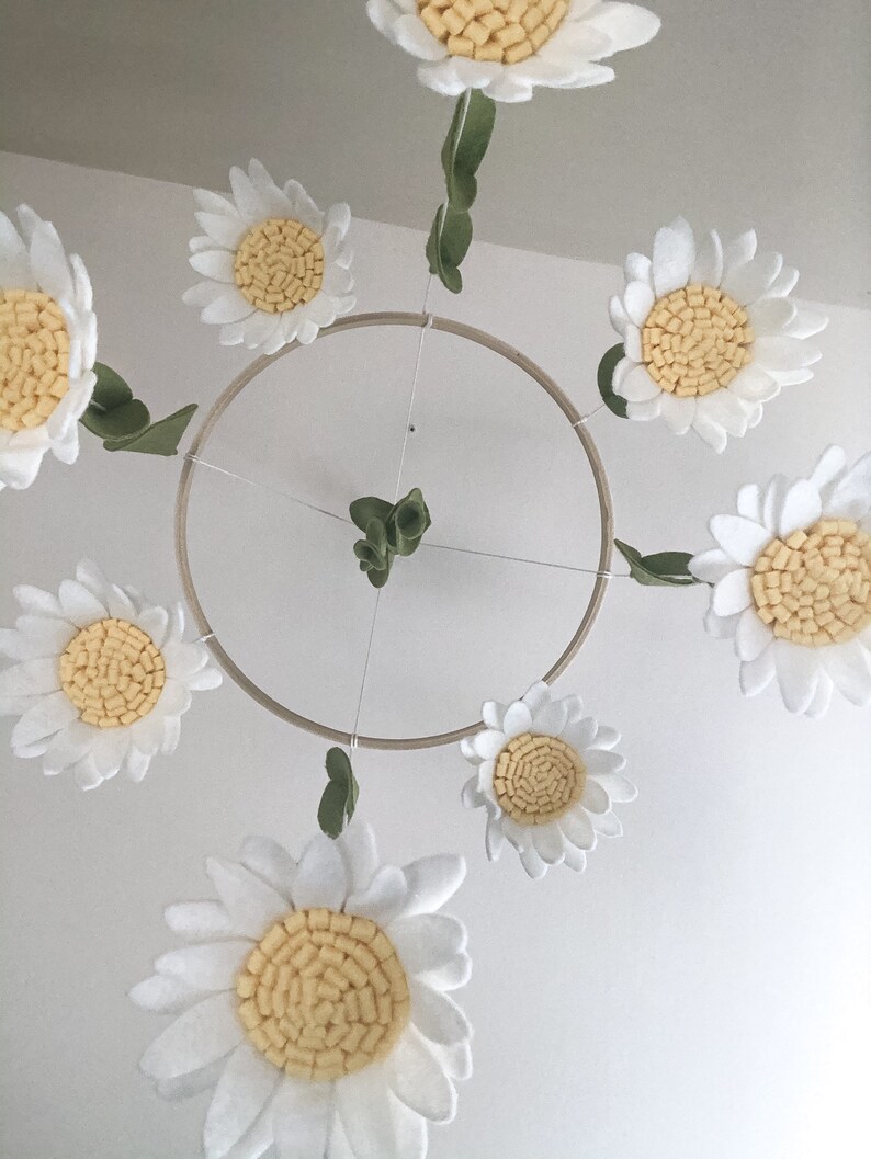 Daisy Mobile Daisy Felt Flower Mobile Farmhouse Baby Mobile Etsy