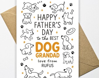Bonne fête des pères au meilleur chien carte grand-père, carte chien grand-père chien, carte chien grand-père, carte personnalisée fête des pères du chien