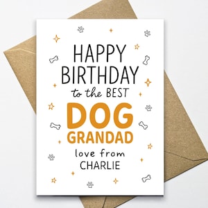 Carte de joyeux anniversaire au meilleur chien grand-père, carte d'anniversaire de chien personnalisée, carte de grand-parent de chien, carte de joyeux anniversaire du chien