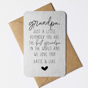 Meilleure carte portefeuille grand-père, carte portefeuille personnalisée en métal, cadeau pour papa de sa petite-fille, petit-fils, insert de portefeuille personnalisé, cadeau de fête des pères
