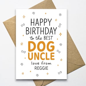Joyeux anniversaire au meilleur oncle chien, carte d'anniversaire chien personnalisée, carte d'anniversaire oncle chien, carte d'anniversaire du chien, carte d'anniversaire chien