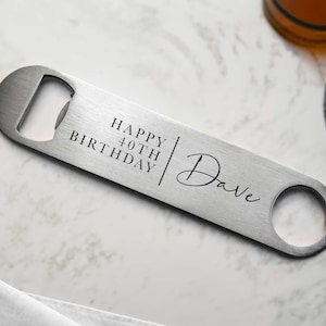 Personalised 40th Birthday Bottle Opener, Happy 40th Birthday Custom Name, Personalised Birthday Gift, Gift For Him, Beer Gift, Beer Lover