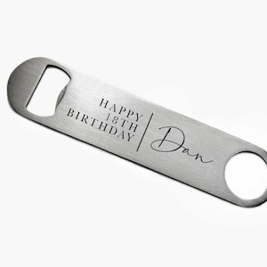 Ouvre-bouteille personnalisé 18e anniversaire, Ouvre-bouteille personnalisé joyeux 18e anniversaire, cadeau d'anniversaire, cadeau pour lui, cadeau prénom personnalisé
