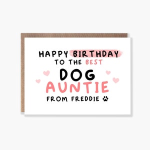 Joyeux anniversaire à la meilleure tante chien, carte d'anniversaire chien personnalisée, carte d'anniversaire chien tante, carte d'anniversaire du chien, carte d'anniversaire chien