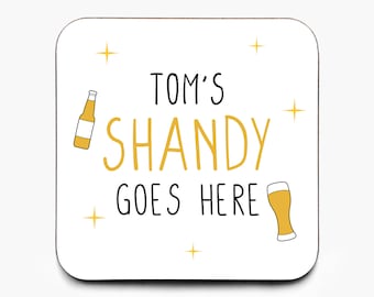 Personalised Shandy Coaster: Funny Beer & Cider Father's Day Gift