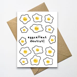 Excellente carte de dentiste, carte de dentiste drôle, carte de joyeux anniversaire, carte de jeu de mots oeuf, carte d'anniversaire ou de Noël de dentiste, carte de collègue de travail