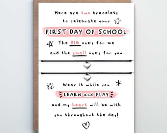 First Day of School Wish Bracelets: Mummy and Me Matching Set