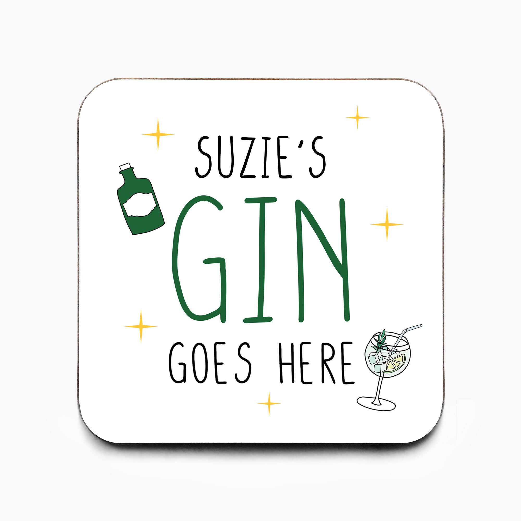 Personalised Gin Coaster: Funny Gift for Gin Lover