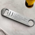 Personalised Steel 11th Anniversary Bottle Opener: Custom Names & Date