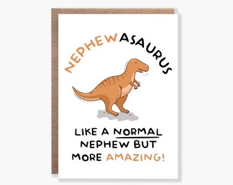 Second Ave Geburtstagskarte Für Großen Neffen – Dinosaurier-Motiv, 210x148 Mm, Leinenkarton, Mit Umschlag