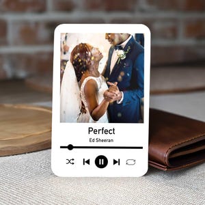 Personnalisez votre chanson, carte de portefeuille, cadeau de Saint-Valentin, carte de portefeuille en métal personnalisée, cadeau photo souvenir, portefeuille sentimental ou insert de sac à main