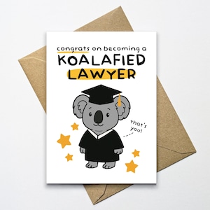 Congratulations Card For Law Student & New Lawyer - Graduation Greeting Card Blank Inside 5x7 Inches