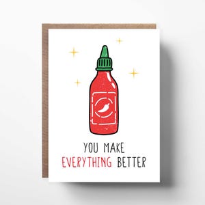 Carte de Saint-Valentin, carte de jeu de mots sauce piquante, petit ami, petite amie, femme, mari, carte de partenaire, carte drôle, mignonne