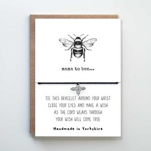 Mama To Bee Wish String Bracelet, New Mum Card, Maternity, Mum To Be Small Gift, New Mum Bracelet, Pregnancy Bracelet, Mother&#39;s Day Gift