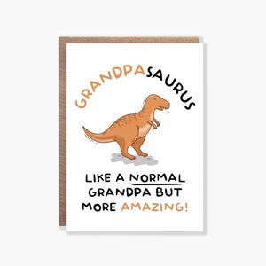 Carte grand-père, carte grand-père dinosaure, carte de joyeux anniversaire, carte drôle, carte de jeu de mots, anniversaire de grand-père, Noël, carte de fête des pères