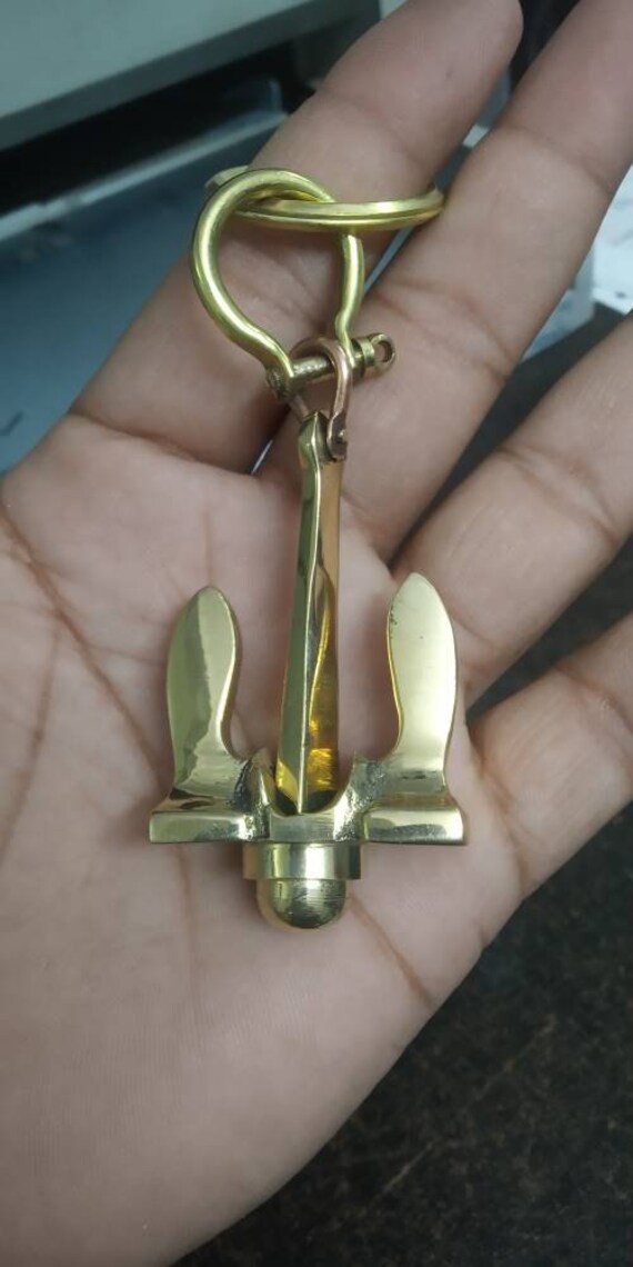 Halloween Brass Anchor Shackle Key Chain Key Ring Navy Etsy