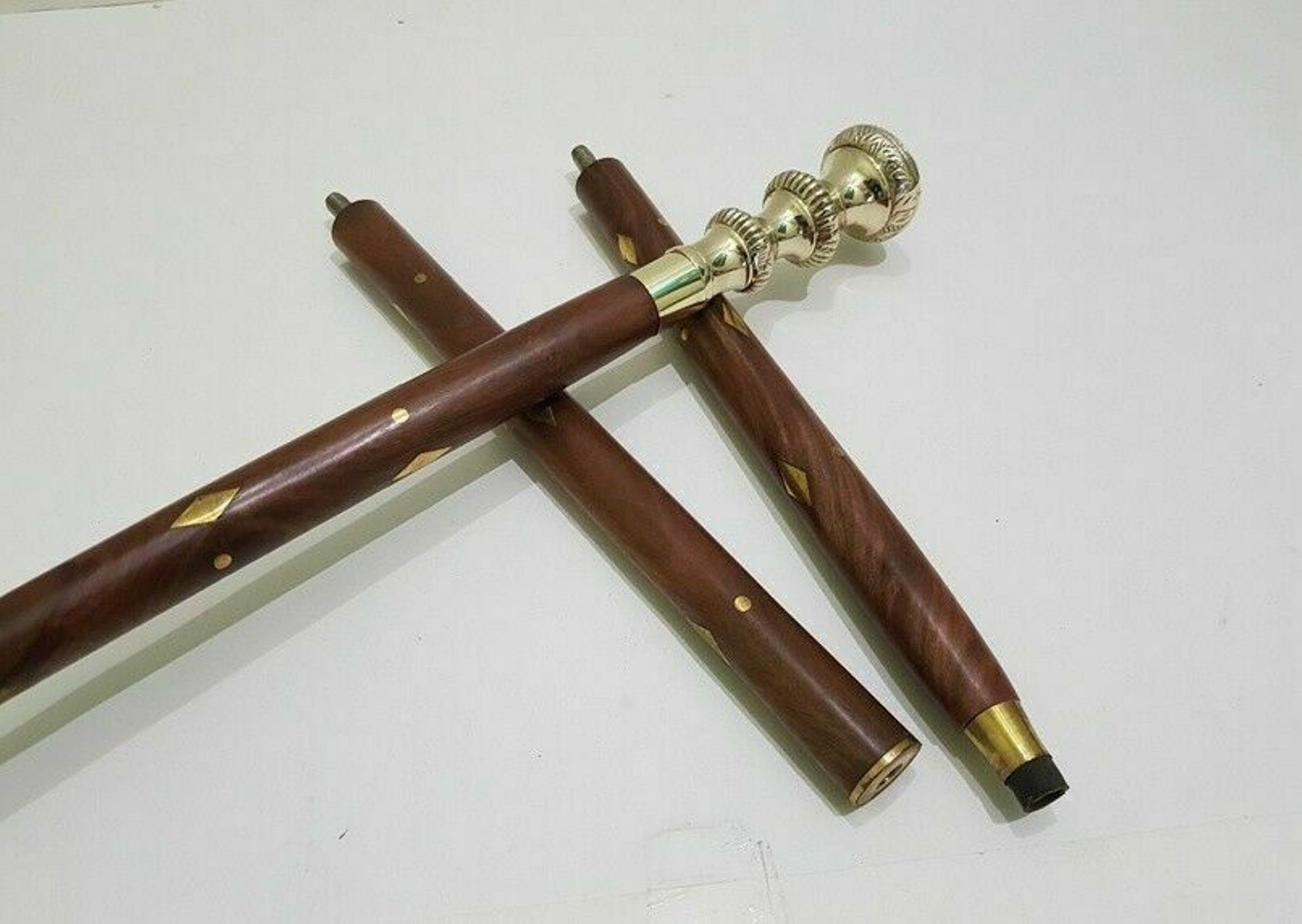 Brass Wooden Walking Stick Brass Designer Handle Beauty Etsy