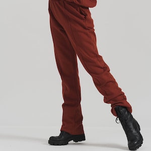 Organic Cotton Fleece Sweatpants, High-Rise Straight Leg Joggers