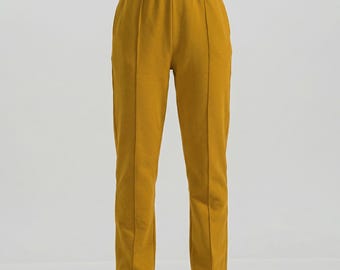 Women Cozy Fleece High-Rise Sweatpants, %100 Organic Cotton Gots Certified Sweatpants, Seam Front Straight Leg Cotton Co-ord Jogger