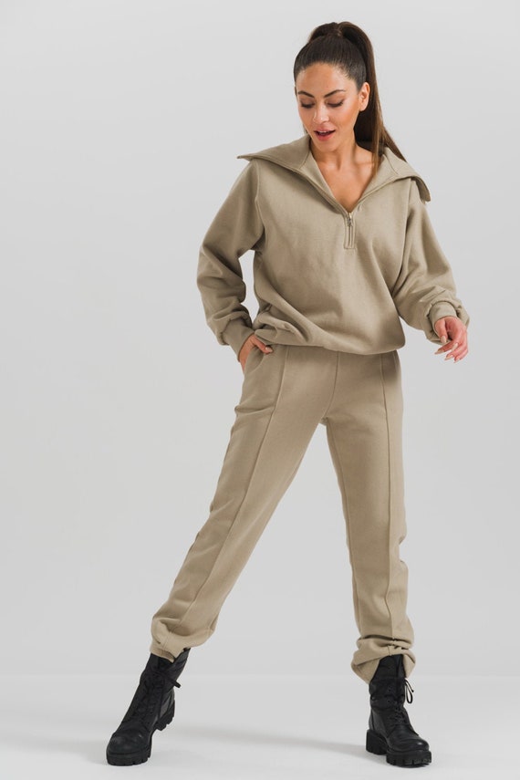 Linsery Women Hoodies Sweatsuit Long Sleeve Hooded Matching Joggers  Sweatpants 2 Piece Tracksuit Sets