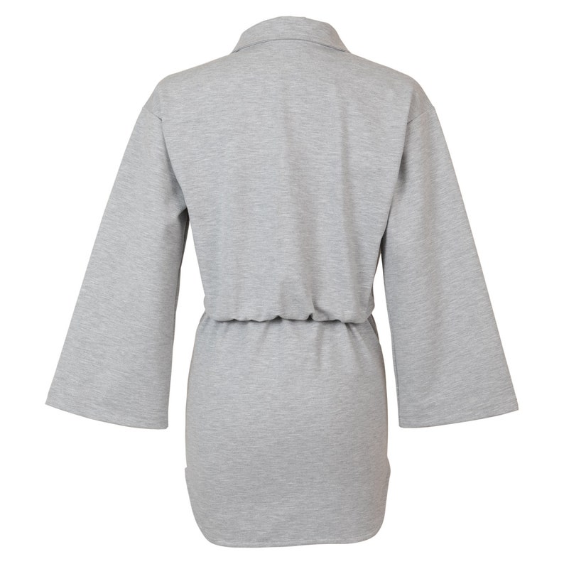 Women Half-zip Sweatshirt Dress, Cozy Fleece Hoodie Dress, Ladies Jumper Dress, Cotton Clothing image 3