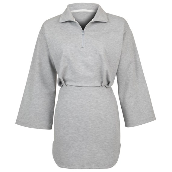 Women Half zip Sweatshirt Dress Cozy Fleece Hoodie Dress Ladies Jumper Dress Cotton Clothing Etsy