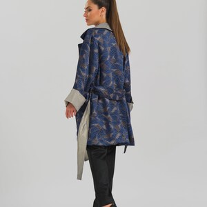 Spring Coat in Grey Winter Trends Trench Coat Gift for Her image 2