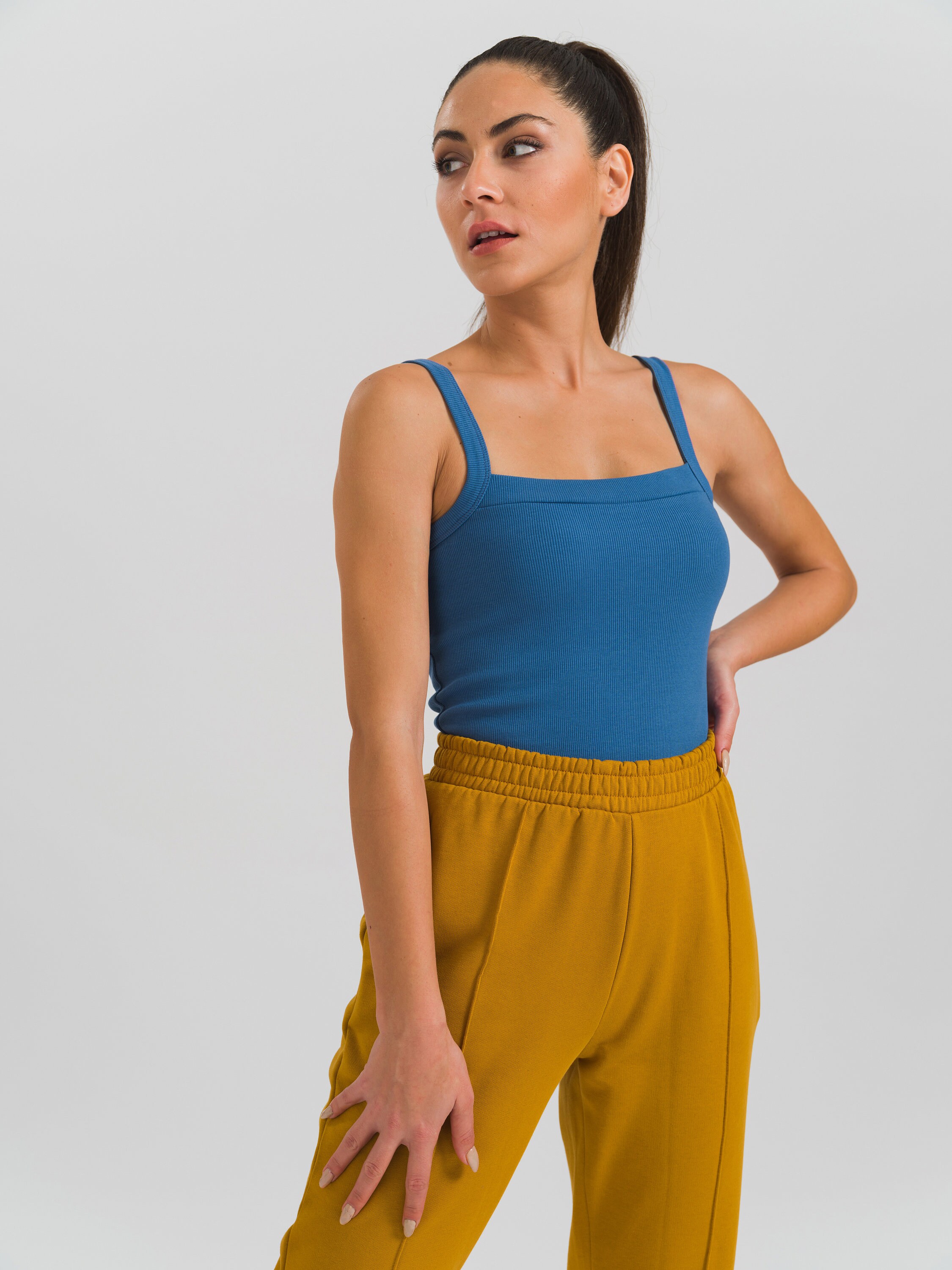 Women's Ribbed Square Neck Tank Top Spaghetti Strap Cami | Etsy